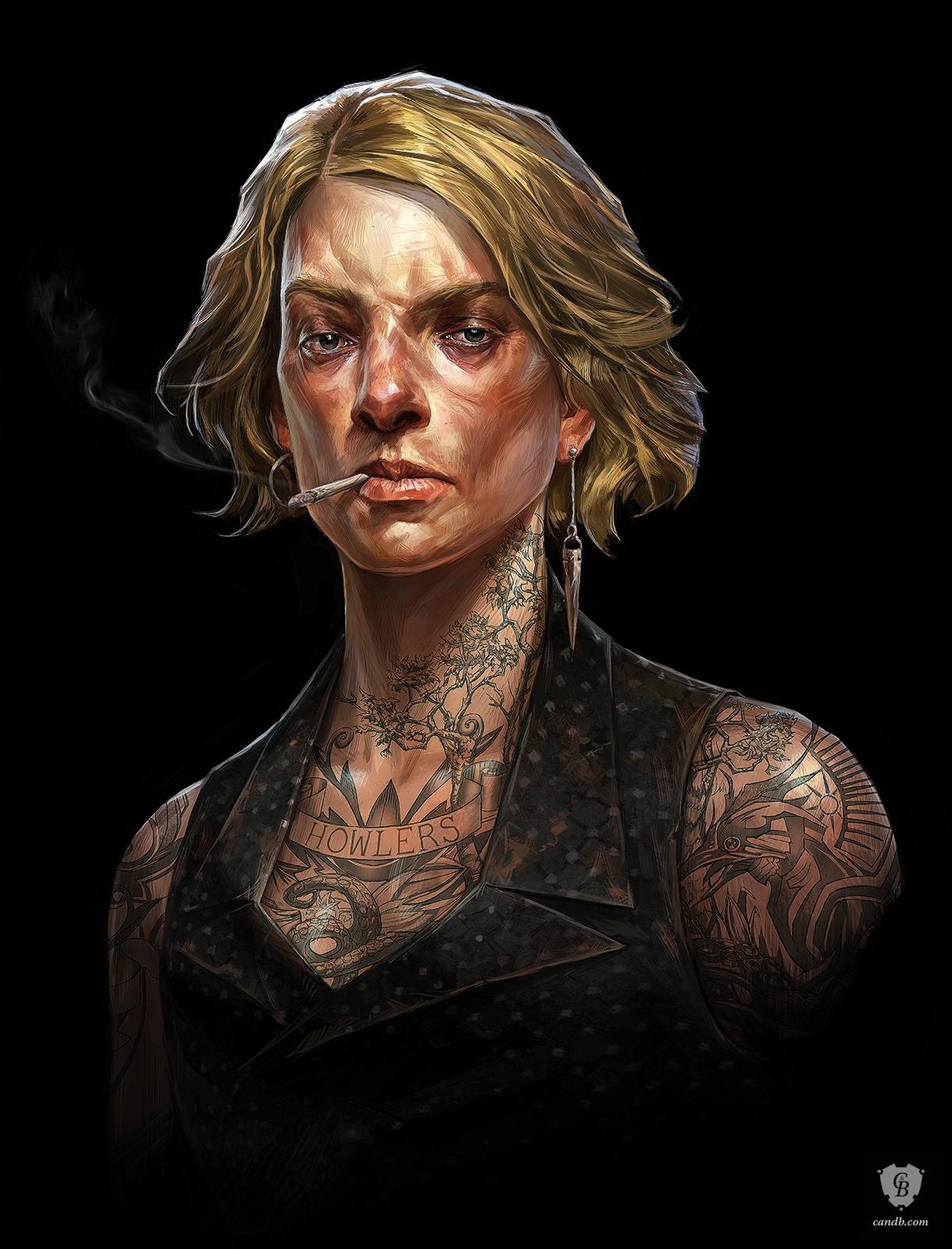 Artwork Female Thug Portrait 2, Dishonored 2, Arkane Studios